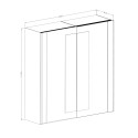 Armadio 2 ante scorrevoli specchio legno rovere nero 200x64x213 Cadoc Offerta