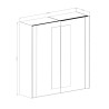 Armadio 2 ante scorrevoli specchio legno rovere nero 200x64x213 Cadoc Offerta
