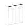 Armadio 2 ante scorrevoli specchio legno rovere nero 200x64x213 Cadoc Saldi