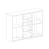Cassettiera credenza legno rovere naturale 2 ante 4 cassetti nero Gael Saldi