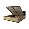 Letto matrimoniale contenitore 160x200cm legno testiera nera Horton Offerta