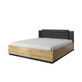 Letto matrimoniale contenitore king size 180x200 testiera legno Bartley Promozione
