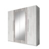 Armadio guardaroba 4 ante specchio legno rovere grigio 228x58x214 Morvel Vendita