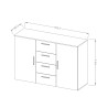 Cassettiera camera da letto madia 4 cassetti 2 ante legno bianco Forsy Offerta