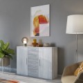Cassettiera camera da letto madia 4 cassetti 2 ante legno bianco Forsy Promozione