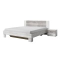 Letto matrimoniale 160x200 legno bianco 2 comodini rete a doghe Indra Promozione