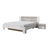 Letto matrimoniale 160x200 legno bianco 2 comodini rete a doghe Indra Promozione