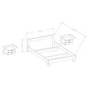 Letto matrimoniale 160x200 legno bianco 2 comodini rete a doghe Indra Saldi