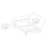Letto matrimoniale 160x200 legno bianco 2 comodini rete a doghe Indra Saldi