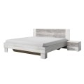 Letto matrimoniale 180x200 rete a doghe 2 comodini legno bianco Mosnay Promozione