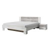Letto matrimoniale 180x200 rete a doghe 2 comodini legno bianco Mosnay Promozione