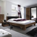Letto matrimoniale 2 comodini 180x200 testiera rete a doghe legno Lauret Vendita