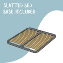 Letto matrimoniale 2 comodini 180x200 testiera rete a doghe legno Lauret Offerta
