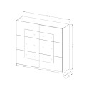 Armadio 2 ante scorrevoli bianco specchio legno rovere 180x61x210 Elaisa Catalogo