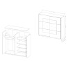 Armadio 2 ante specchio scorrevoli bianco rovere chiaro 200x60x210 Lille Saldi