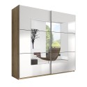 Armadio camera da letto 221x61x210cm ante scorrevoli specchio Vilriour Promozione