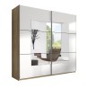 Armadio camera da letto 221x61x210cm ante scorrevoli specchio Vilriour Promozione
