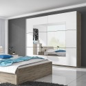 Armadio camera da letto 221x61x210cm ante scorrevoli specchio Vilriour Saldi