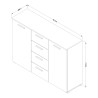 Cassettiera comò camera da letto 2 ante 4 cassetti legno nero Ertras Offerta