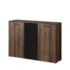 Cassettiera comò camera da letto 2 ante 4 cassetti legno nero Ertras Vendita