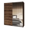 Armadio camera da letto rovere scuro 2 ante scorrevoli specchio Ketou Vendita