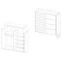 Armadio guardaroba 2 ante scorrevoli specchio rovere scuro nero Otilie Saldi
