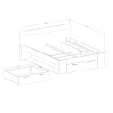 Letto matrimoniale contenitore 160x200cm rovere nero rete a doghe Bayda Sconti