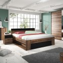 Letto matrimoniale contenitore 160x200cm rovere nero rete a doghe Bayda Vendita