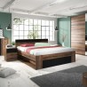 Letto matrimoniale contenitore 160x200cm rovere nero rete a doghe Bayda Vendita