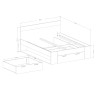 Letto matrimoniale legno rovere 180x200 contenitore rete a doghe Tosny Sconti