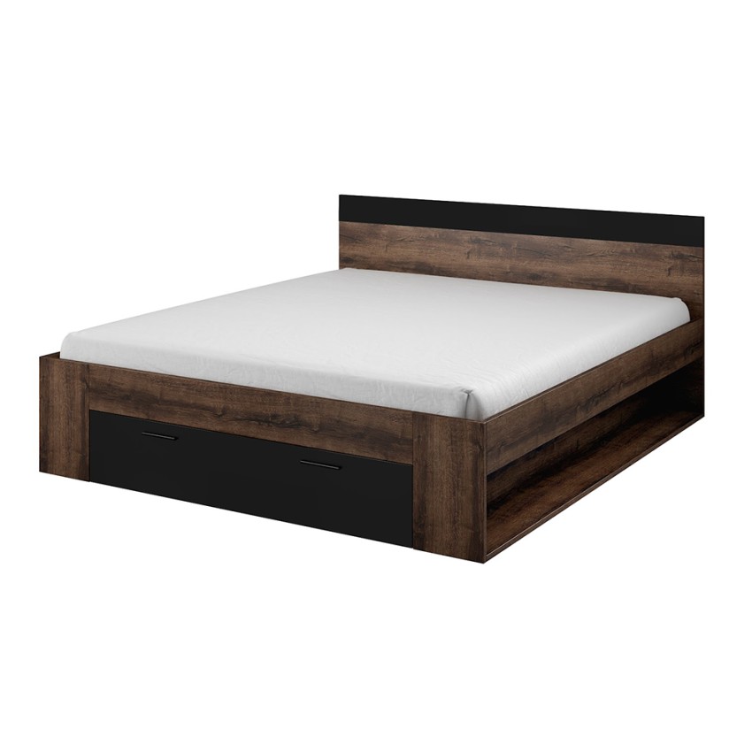 Letto matrimoniale legno rovere 180x200 contenitore rete a doghe Tosny Promozione Letto matrimoniale legno rovere 180x200 contenitore rete a doghe Tosny Promozione