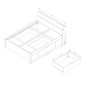 Letto matrimoniale bianco 160x200cm rete a doghe cassetti contenitore Loix Saldi