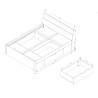 Letto matrimoniale bianco 160x200cm rete a doghe cassetti contenitore Loix Saldi