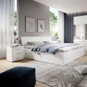 Letto matrimoniale bianco 160x200cm rete a doghe cassetti contenitore Loix Vendita
