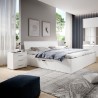 Letto matrimoniale bianco 160x200cm rete a doghe cassetti contenitore Loix Vendita
