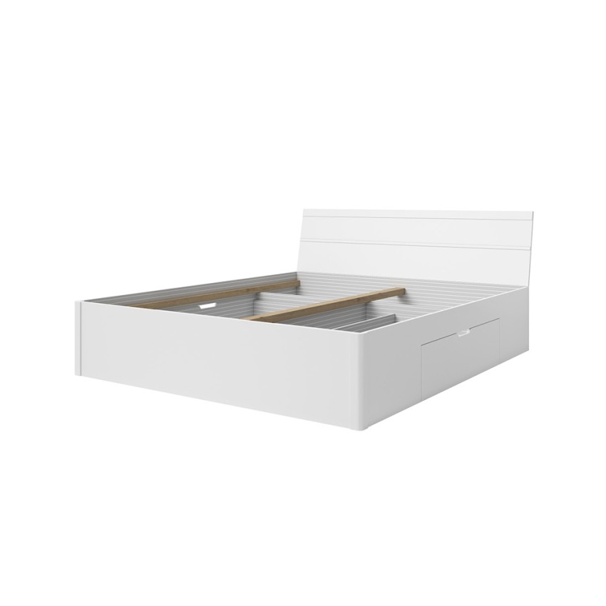 Letto matrimoniale bianco 160x200cm rete a doghe cassetti contenitore Loix Promozione Letto matrimoniale bianco 160x200cm rete a doghe cassetti contenitore Loix Promozione