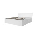 Letto matrimoniale bianco 160x200cm rete a doghe cassetti contenitore Loix Promozione