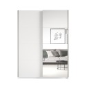 Armadio guardaroba bianco 150x61x210 ante scorrevoli specchio Olette Offerta