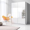 Armadio guardaroba bianco 150x61x210 ante scorrevoli specchio Olette Vendita