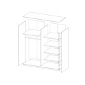 Armadio bianco camera da letto ante scorrevoli specchio 180x61x210 Sidey Sconti