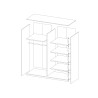 Armadio bianco camera da letto ante scorrevoli specchio 180x61x210 Sidey Sconti