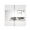 Armadio bianco camera da letto ante scorrevoli specchio 180x61x210 Sidey Offerta