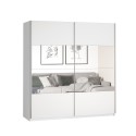 Armadio bianco camera da letto ante scorrevoli specchio 180x61x210 Sidey Promozione