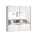 Armadio bianco camera da letto ante scorrevoli specchio 180x61x210 Sidey Promozione