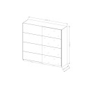 Armadio guardaroba 2 ante scorrevoli specchio 200x61x210 bianco Mathea Saldi