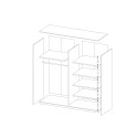 Armadio guardaroba 2 ante scorrevoli specchio 200x61x210 bianco Mathea Sconti