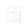 Armadio guardaroba 2 ante scorrevoli specchio 200x61x210 bianco Mathea Sconti