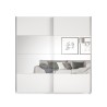 Armadio guardaroba 2 ante scorrevoli specchio 200x61x210 bianco Mathea Offerta
