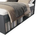 Letto piazza e mezza 140x200cm rovere scuro cassetto contenitore Anthe Sconti