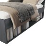Letto piazza e mezza 140x200cm rovere scuro cassetto contenitore Anthe Sconti